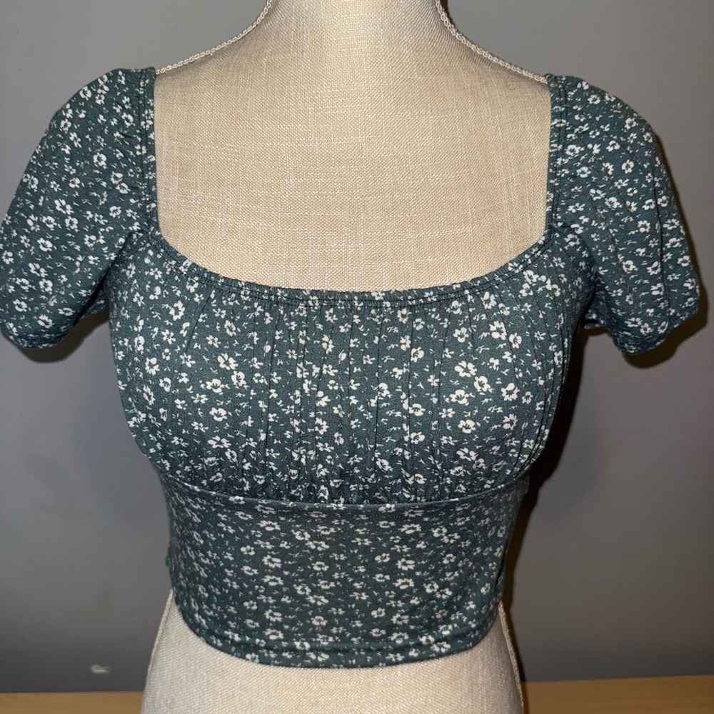 SHEIN Dark Teal Floral Blouse